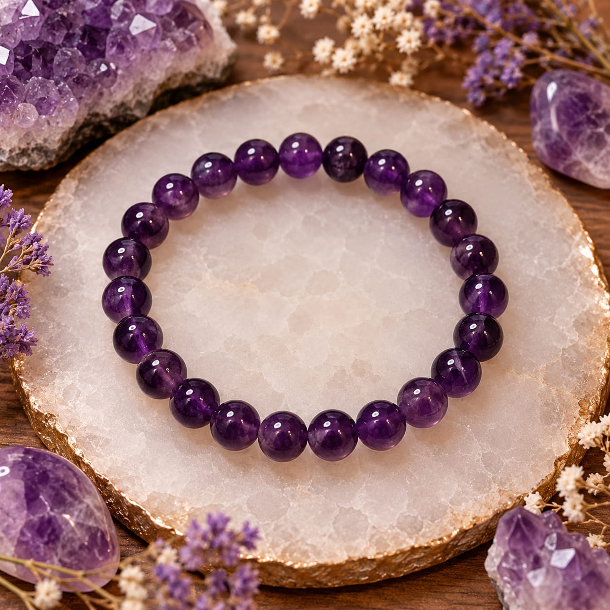Pulsera de Amatista 8mm – Protección Energética, Calma Interior y Equilibrio Emocional