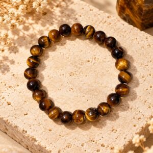 Pulsera Ojo de Tigre 8mm Protección, Fuerza y Prosperidad