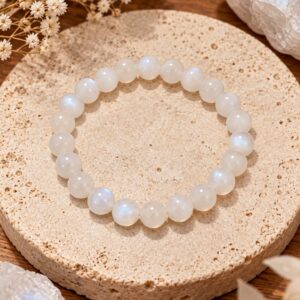 Pulsera de Piedra Luna 8mm – Intuición, Equilibrio Emocional y Energía Femenina