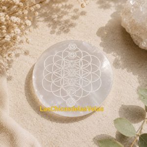 selenita placa flor de la vida 8cm