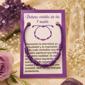 Pulsera 7 nudos morada