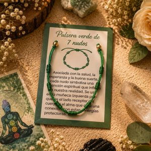 Pulseras  7 nudos Verde - salud