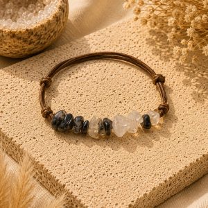Pulsera Cuarzo con Turmalina chip