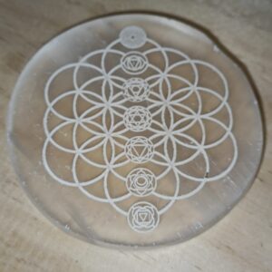 selenita placa flor de la vida 8cm