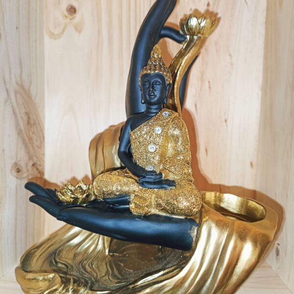 Figura Budha con porta vela, incienso varilla y cono reflujo