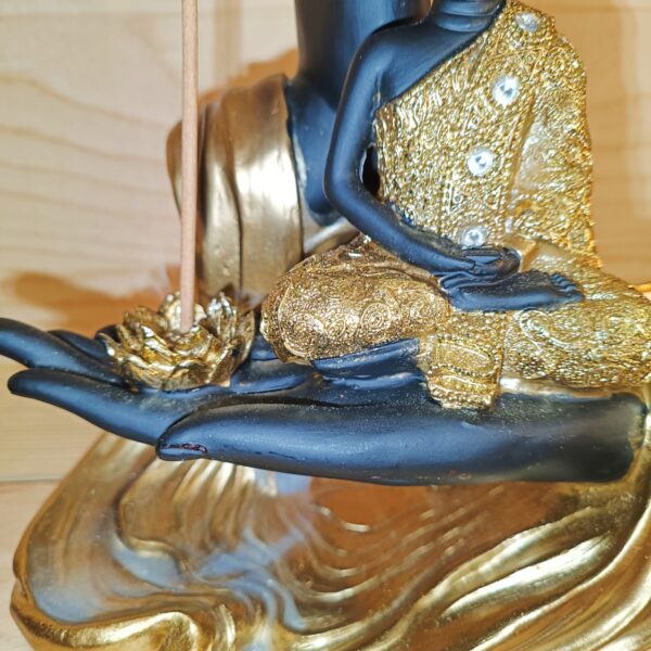 Figura Budha con porta vela, incienso varilla y cono reflujo - Imagen 2