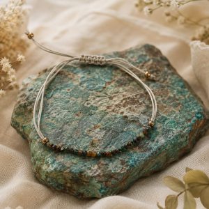 Pulsera Crisocola facetada cierre plata