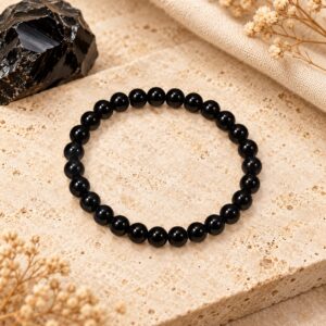 Pulsera de Obsidiana 6mm – Protección, Limpieza Energética y Fuerza Interior