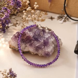 Pulsera Amatista facetada cierre plata