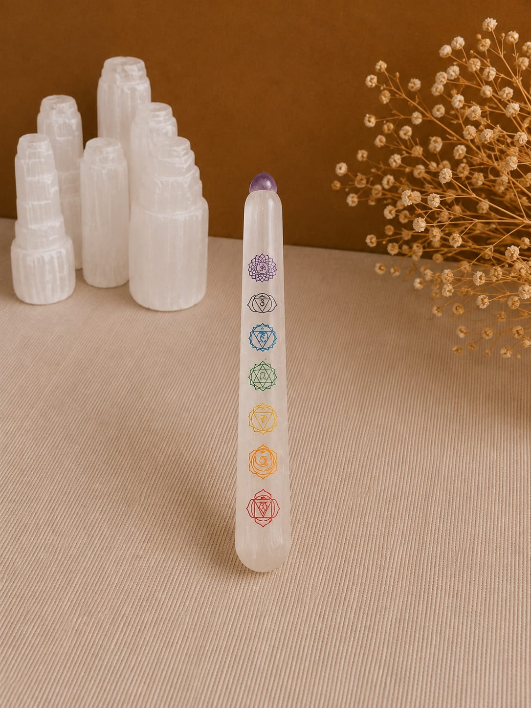 Selenita vara chakras