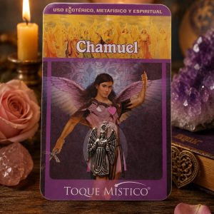 Estampa Arcángel Chamuel con colgante
