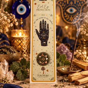 Incienso Protección contra el Mal de Ojo – Palo Santo y Pachulí + Regalo porta incienso