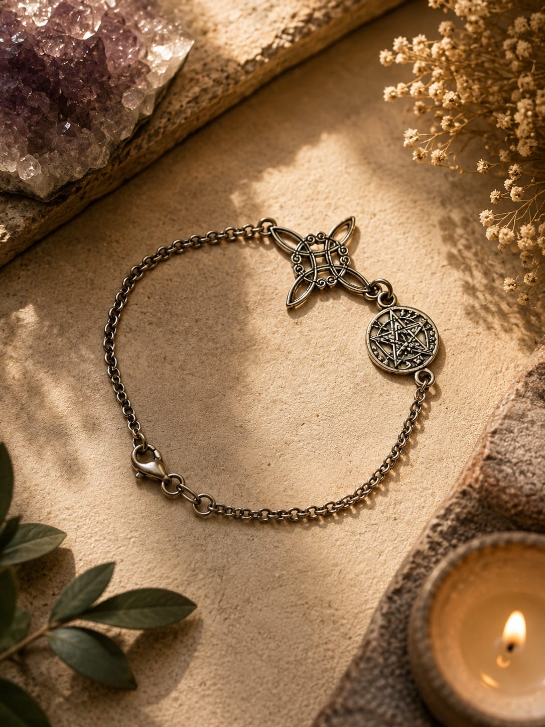 Pulsera doble protección plata