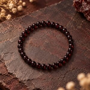 Pulsera de Granate 6mm  – Vitalidad, Protección y Fuerza Interior