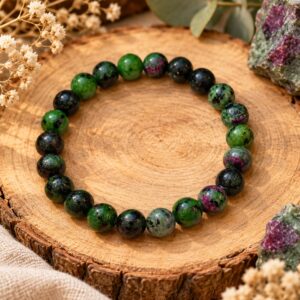 Pulsera de Rubí con Zoisita 8mm – Vitalidad, Equilibrio Emocional y Crecimiento Espiritual