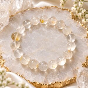 Pulsera de Cuarzo Fantasma 10mm Transformación, protección y crecimiento espiritual