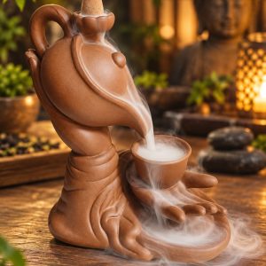 Porta incienso de Reflujo Tetera Zen con cascada de humo