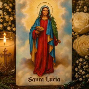 Estampa Santa Lucía con oración