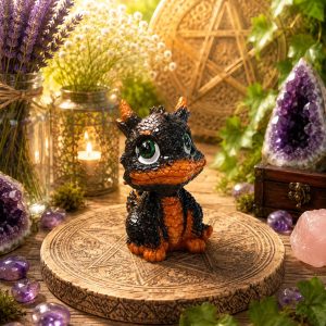 Dragón Bebé Negro y marrón