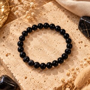Pulsera de Ónix Negro de 8 mm – Protección, Fuerza y Equilibrio Energético