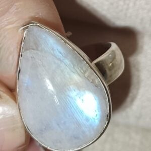 Anillo Plata, Piedra luna gota