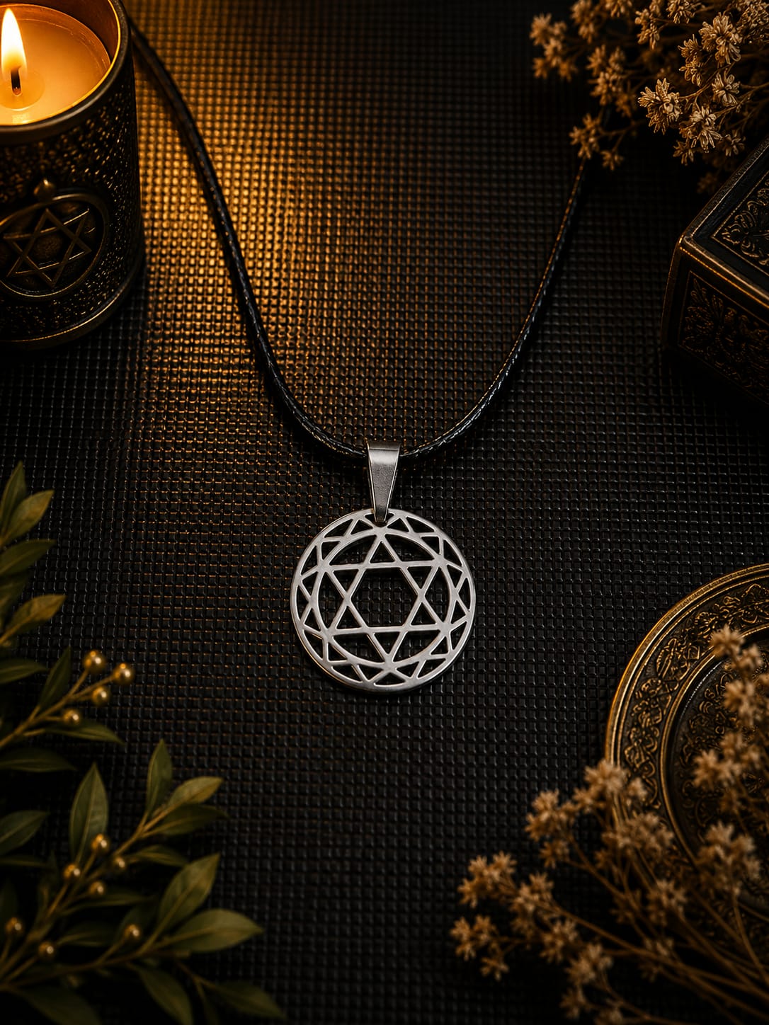 Colgante Estrella de David círculo