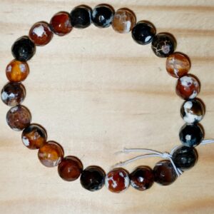 Pulsera Ágata Fuego facetada 8mm