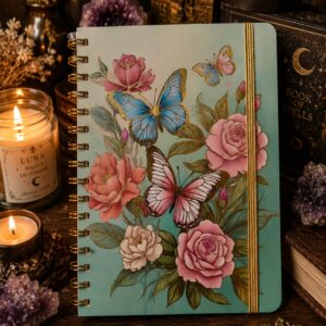 Cuaderno Flores y Mariposas - azul claro