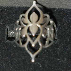 Anillo doble loto plateado acero