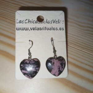 Pendientes rodonita corazón