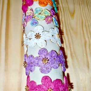 Pulsera Rafia y Acero Flores