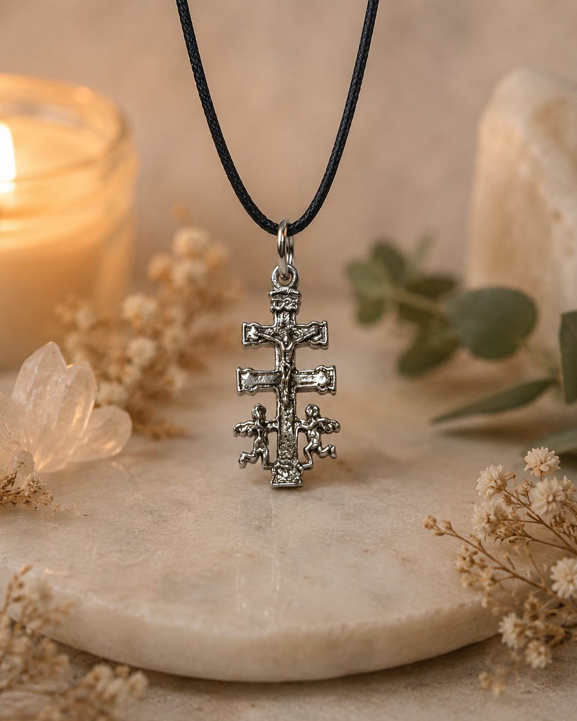 Collar Cruz de Caravaca plata