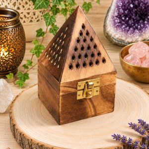 Porta incienso Pirámide madera