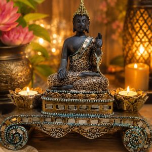 Figura budha con porta velas