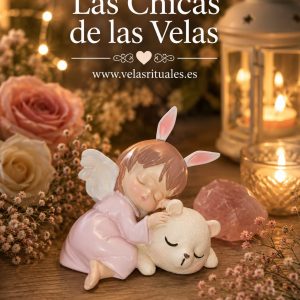 Figura hada durmiendo con perrito
