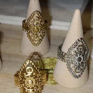 Anillo doble mándala dorado