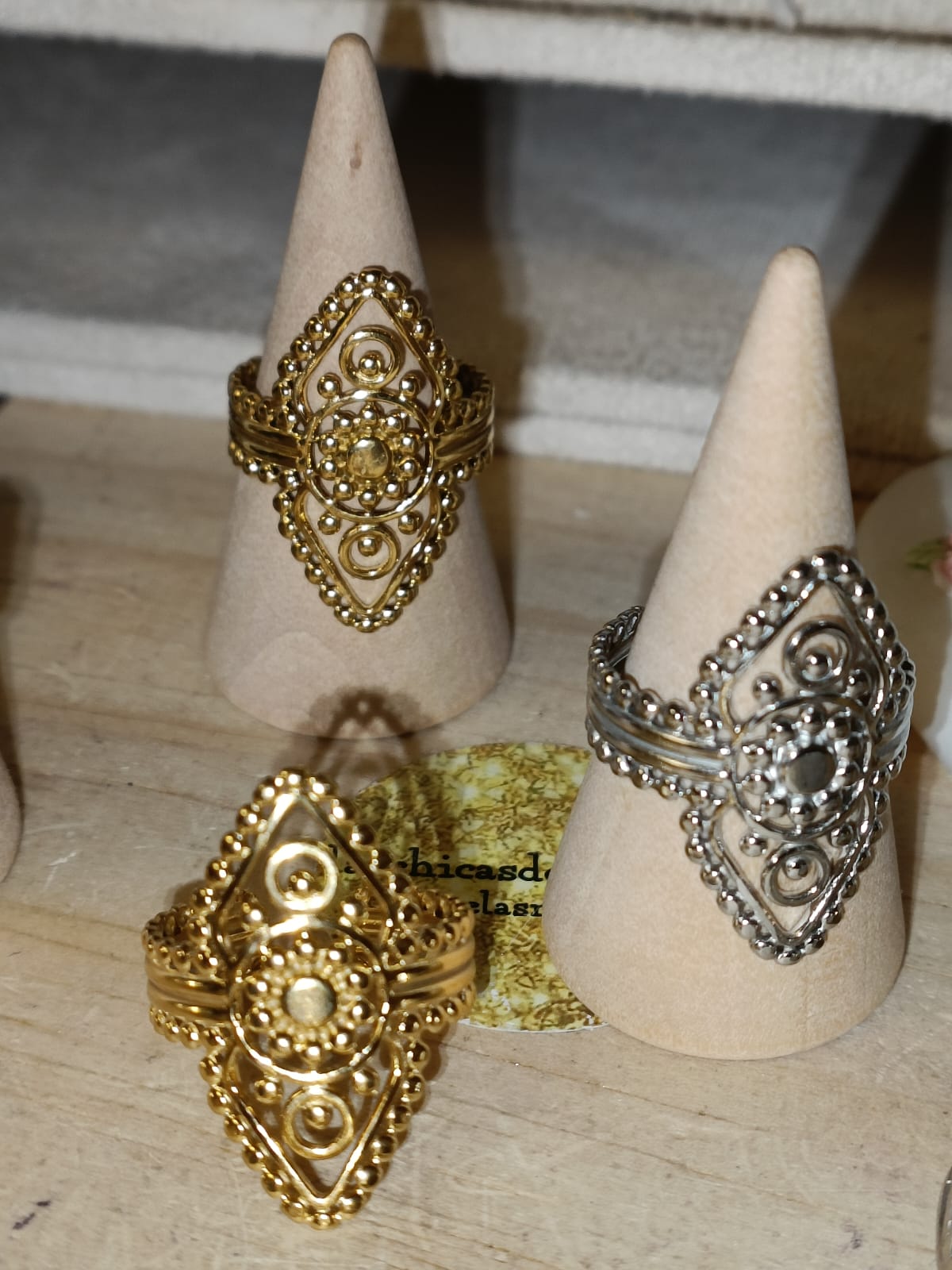 Anillo doble mándala dorado
