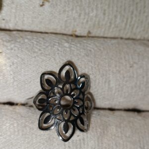 Anillo Acero Flor