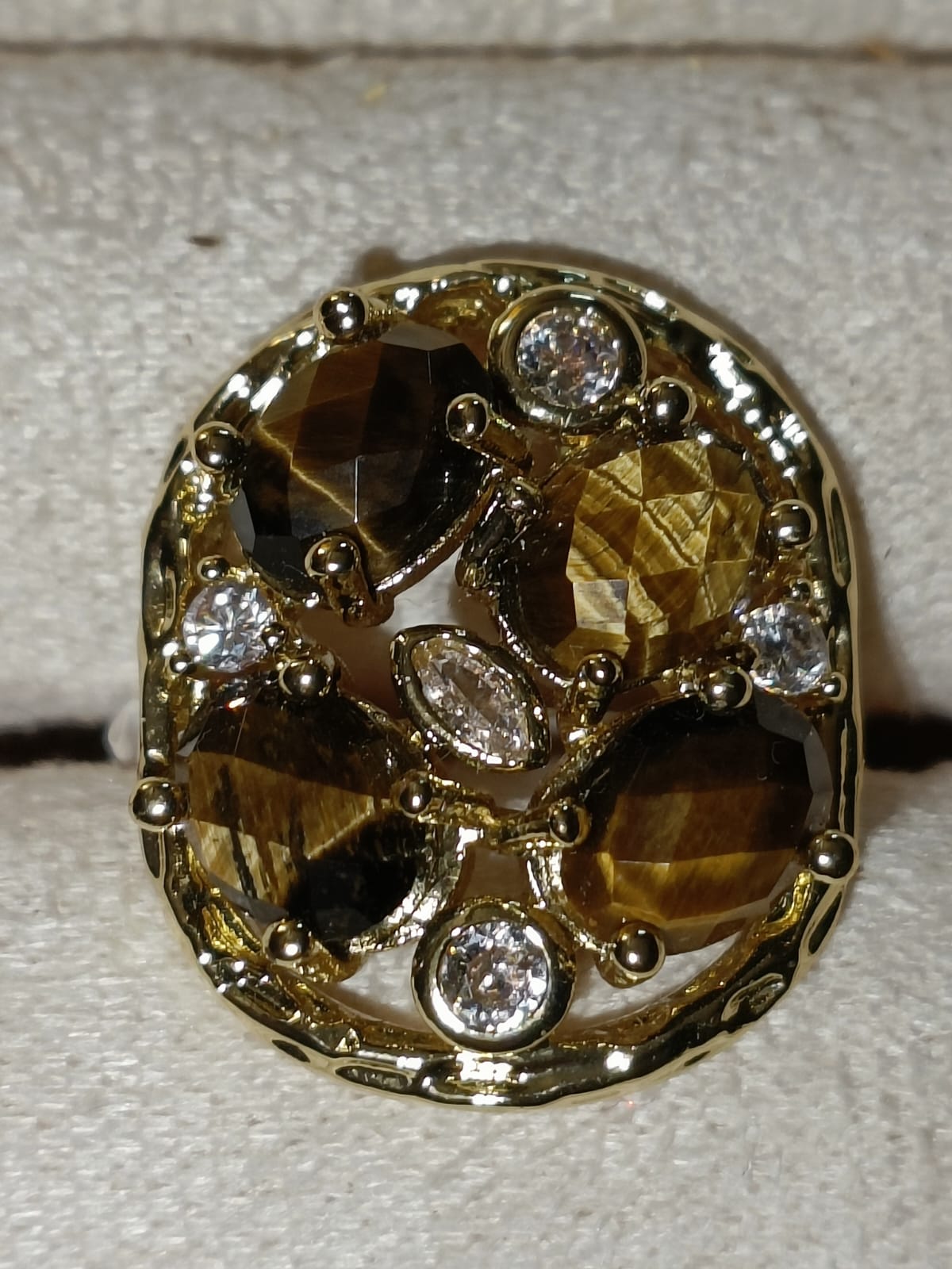 Anillo Ojo de Tigre acero