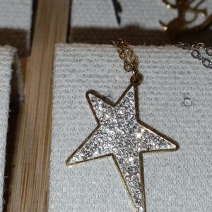 Collar Estrella acero dorada