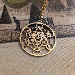 Collar Metatron acero dorado