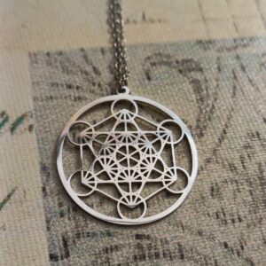 Collar Metatron acero plateado