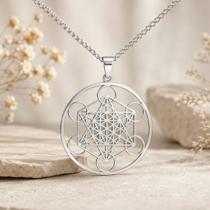 Collar Metatron acero plateado
