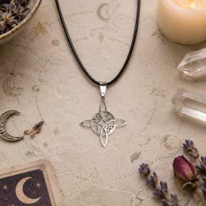 Collar Nudo de bruja con símbolos