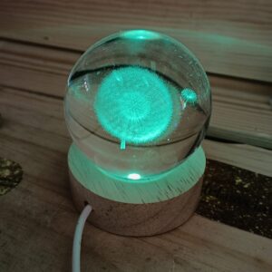 Esfera Cristal Diente de León tallado a láser