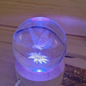 Esfera Cristal Mariposa tallada a láser