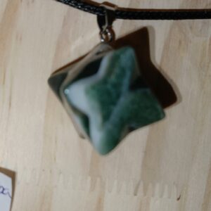 Merkaba ágata verde colgante