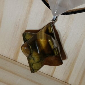 Merkaba ojo de tigre colgante