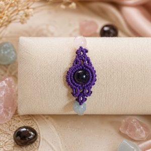 Pulsera atraer cambios   minerales y  macrame artesanía