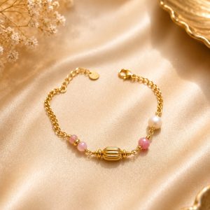 pulsera cilindro dorado